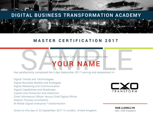 Digital Business Transformation Master certification